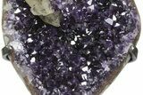 Deep Purple Amethyst Geode with Large Calcite Crystal - Uruguay #236947-5